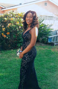 Tania Johns looking gorgeous for the Carson High's prom