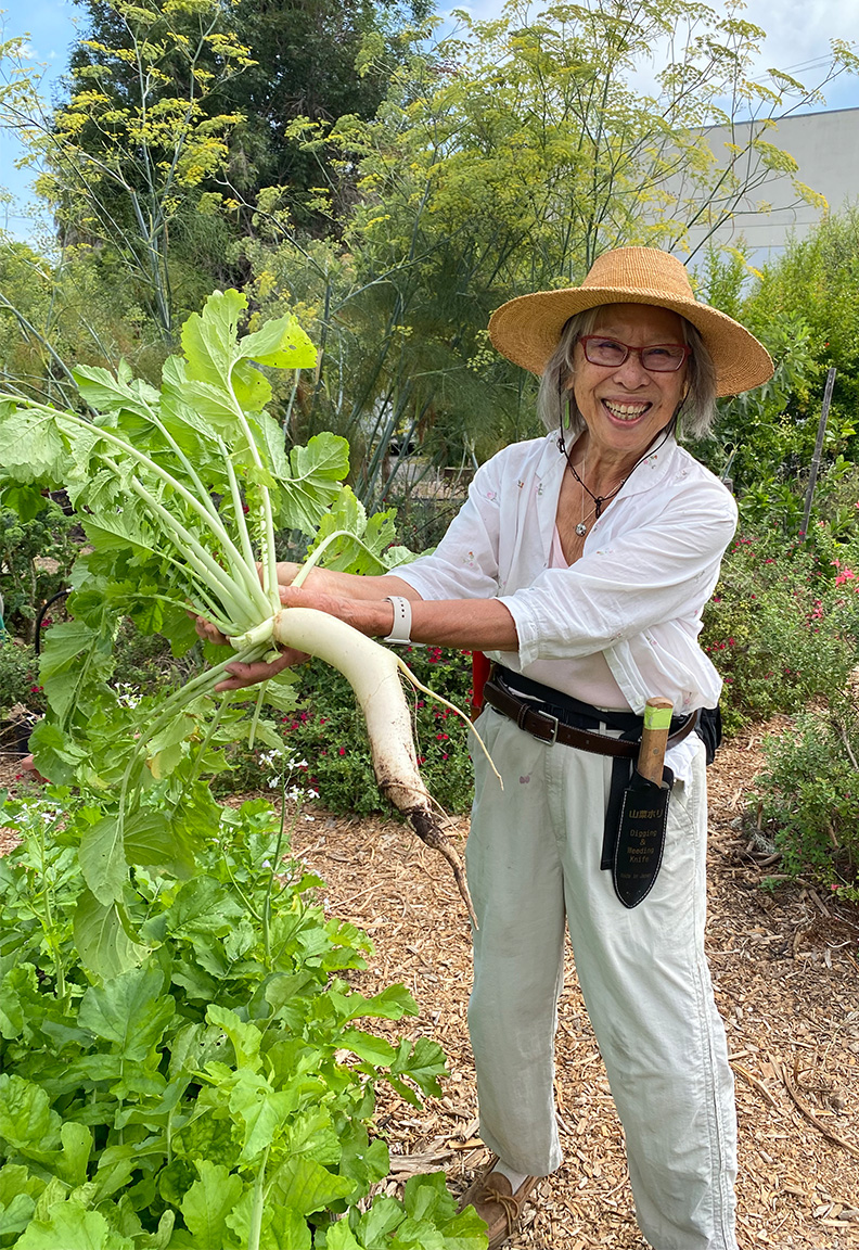 Florence Nishida gardening