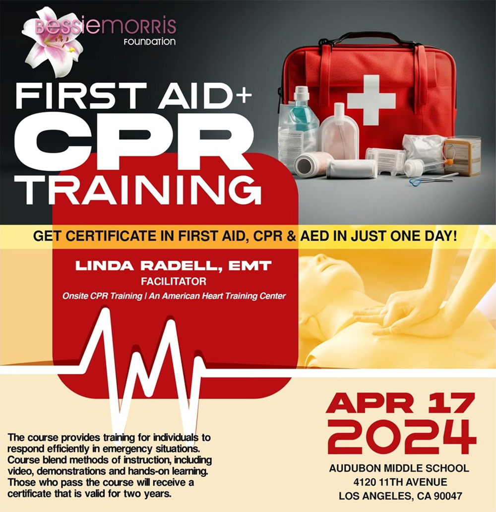 cpr and first aid training held at Audubon Middle School.