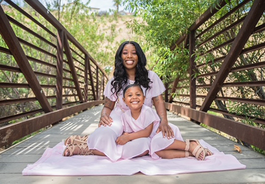 Jazzmin with her daughter